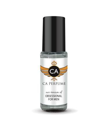 CA Perfume Impression of C Klein Obsessional For Men For Men Replica Fragrance Body Oil Dupes Alcohol-Free Aromatherapy Sample Travel Size Concentrated Long Lasting Attar Roll-On 0.14 Fl Oz/4ml-X1