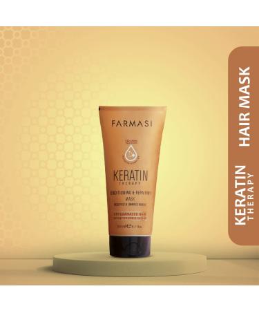 FARMASi Professional Keratin Therapy Hair Mask - Repair & Restore for Dry, Damaged, Color-Treated Hair - 6.7 fl. oz / 200 ml - Buy Online on SooperMarket.com