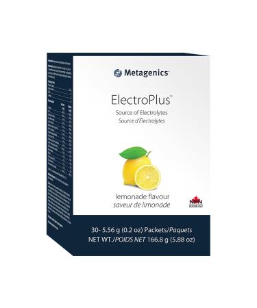 Metagenics - ElectroPlus - Electrolytes Powder - Lemonade - 166.8 g - 5.88 Oz - 30 Packets (5.56g - 0.02 Oz)