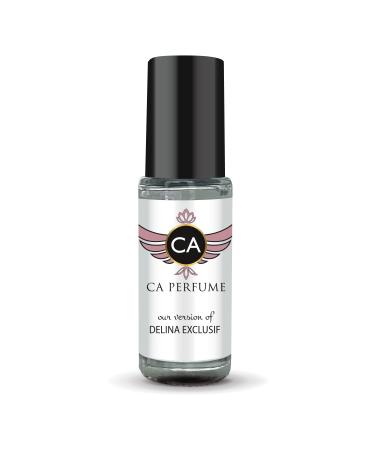 CA Perfume Impression of Delina Exclusif For Women Replica Fragrance Body Oil Dupes Alcohol-Free Aromatherapy Sample Travel Size Concentrated Long Lasting Attar Roll-On 0.14 Fl Oz/4ml-X1