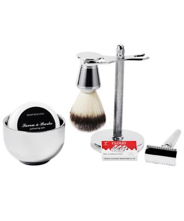 predolo High-quality shaving brush set with wooden handle and shaving soap