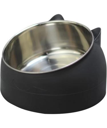 2 Pack Stainless Steel Pet Cat Bowl Cat Food Bowl Cat Water Bowl (200 ml black+white) black+white 200 ml - Buy Online on SooperMarket.com