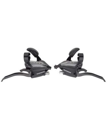 SHIMANO ST-EF500-4 Bicycle Shift/Brake Lever Set - 3 x 8 Speed, EZ-Fire Plus, 4F-Alloy, for V-Brake - Black - ESTEF5004PV8A3