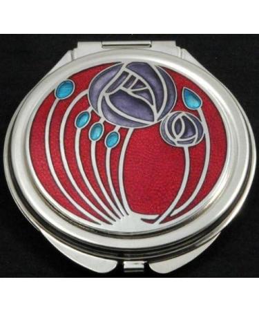 Mackintosh Two Roses Design Purple Compact Mirror - Elegant and Practical Accessory - Buy Online on SooperMarket.com