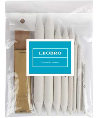 LEOBRO 11-Piece Artist Blending Stump and Tortillion Set with Sandpaper Pencil Sharpener - Ideal for Student Sketch Drawing - Buy Online on SooperMarket.com