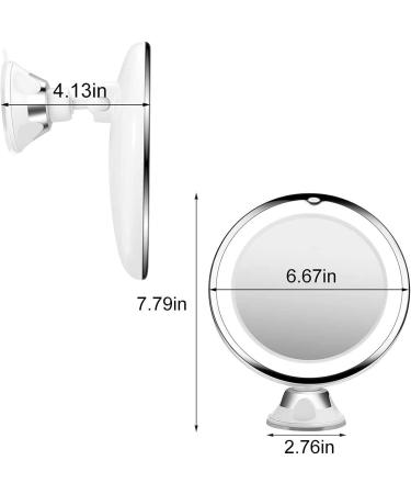 10X Magnifying Makeup Mirror with 3 Color Lighting | Suction Cup | 360 Rotation - White Medium - Buy Online on SooperMarket.com