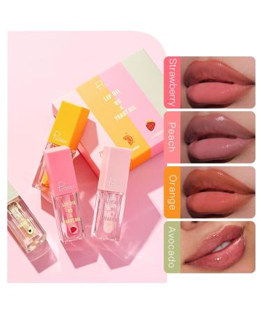 Hydrating Lip Glow Oil Set for Moisturizing and Plumping Lips - Fruit Extract Infused Lip Gloss for Dry Lip Care - Buy Online on SooperMarket.com