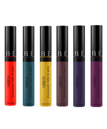 Vibely Matte Liquid Lipstick Set - Waterproof Velvety High Pigmented Lip Gloss for Women & Girls - Perfect Gift - Buy Online on SooperMarket.com