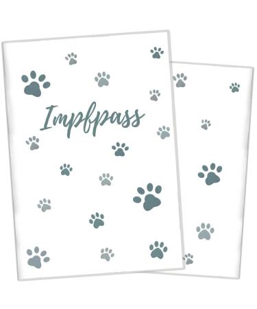 Wilhelm Fell vaccination passport for animals I personalized for your pet i personal gift idea for pet owners i protective cover for the vaccination pass for pets (paw blue) vaccination pass for animals paw blue