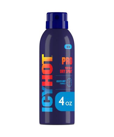 Icy Hot PRO Pain Relief Dry Spray 4-oz. Bottle Quick Drying Formula with Menthol & Camphor