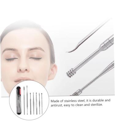 KALLORY 7pcs Ear Picking Tool Set - 3 Sets Spring Ear Cleaning Tools - Silver Ear Care Set 12x1x1cm - Buy Online on SooperMarket.com