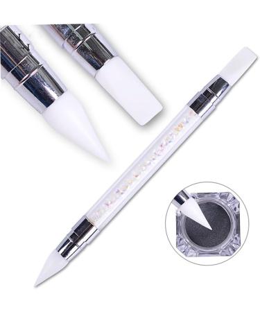 Nail Art Sculpture Pens Silicone Dual Head Manicure Carving Pen Rhinestone Beads Picker Tool - Buy Online on SooperMarket.com