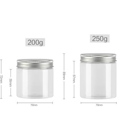 Buy Tianzd 12-Piece Small 250ml Transparent Plastic Cream Cans with White Lids - Perfect for Cosmetics & Creams - Includes 6 Spatulas - International Shipping Available - Buy Online on SooperMarket.com