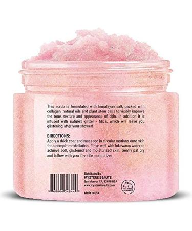 Himalayan Salt Body Scrub with Collagen and Stem Cells 12 oz - Exfoliating Salt Scrub for Cellulite, Acne Scars, Wrinkles - Deep Cleansing and Moisturizing Formula - Buy Online on SooperMarket.com