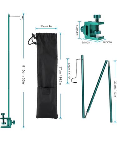 WIOR Camping Lantern Stand 36 Inch Collapsible Aluminum Alloy Lamp Stand with Hook Adjustable Lantern Pole Hanger for Outdoor Picnic Fishing Backpacking Camping BBQ - Green - Buy Online on SooperMarket.com