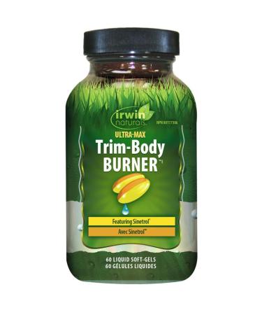 Irwin Naturals Ultra-Max Trim-Body Burner Stored-Fat Belly Burner - Dietary Support Supplements for Men & Women - Formula with Sinetrol Grapefruit Sweet Orange & Blood Orange - 60 Liquid Soft-Gels