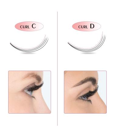 3D D Curl 0.10mm Short Stem Eyelash Extensions - Finished Compartment Volume Lashes (12 Pieces) - Buy Online on SooperMarket.com