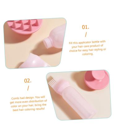 NOLITOY Hair Dye Bottle Set - 2 in 1 Hair Oiling & Root Comb Brush - Pink Dispensing Bottle for Easy Hair Color Application - Buy Online on SooperMarket.com