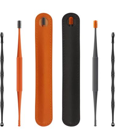 Professional Double-End Earwax Removal Tool Set - Spiral Remover with Storage Pick - Orange Dark Grey - 4 Sets - Buy Online on SooperMarket.com