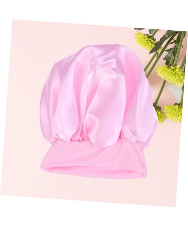Silky Satin Sleep Cap for Curly Hair | Wide Side Bonnet Shower Cap | Pink | 1pc - Buy Online on SooperMarket.com