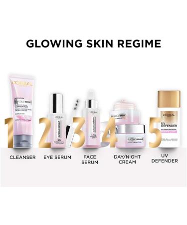 L'Oreal Paris Glycolic Bright Day Cream with SPF 17 50ml |Skin Brightening Cream with Glycolic Acid that Visbily Minimizes Spots & Reveals Even Toned Skin - Buy Online on SooperMarket.com