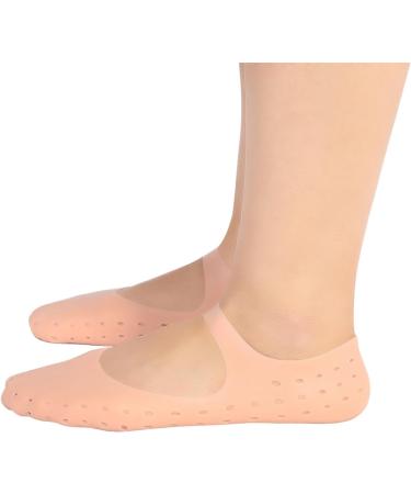 Silicone Socks Gel Moisturizing Socks Foot Anti-Cracking Protector Foot Care Tool Prevention Socks Relieve Plantar Fasciitis Pain Heel Bone Spur Pain Soften Dead Skin Dry Cracked Yellowish Pink M - Buy Online on SooperMarket.com