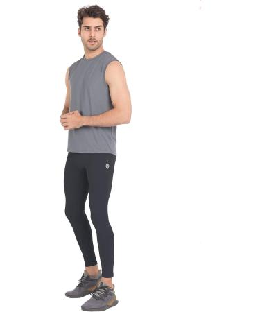 PIQIDIG Men's Workout Leggings Yoga Pants with Pockets | XX-Large Dark Grey - Buy Online on SooperMarket.com