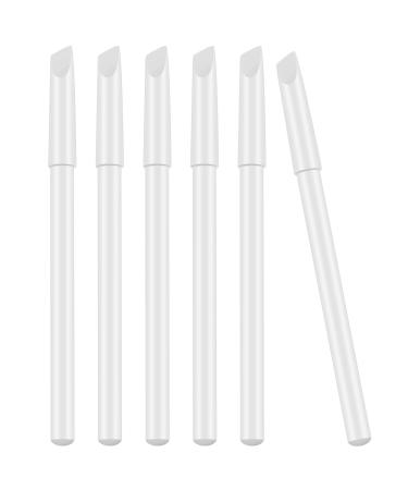 6 Pieces White Nail Pencils 2-In-1 Nail Whitening Pencils with Cuticle Pusher for French Manicure Supplies