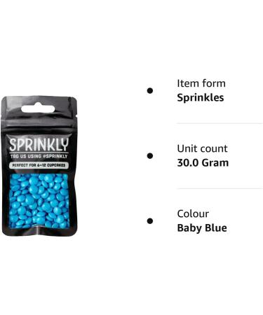 simply topps Coloured Milk Chocolate Beans - 30g or 100g - Cake Cupcake & Cookie Decoration Sprinkles (Baby Blue 30g) Baby Blue 30 g (Pack of 1) - Buy Online on SooperMarket.com