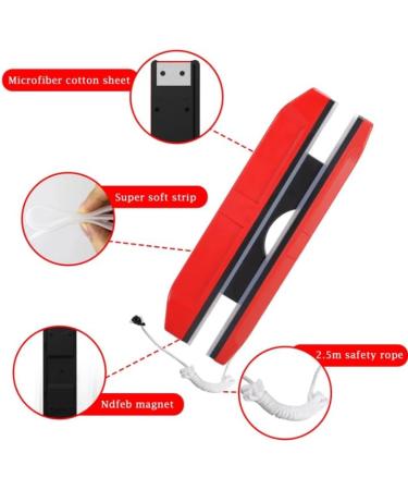 Magnetic Glass Brush Double Side Glass Window Cleaning Cleaning Brush For Household Cleaning Tool Magnetic Window Cleaner 8-15mm - Buy Online on SooperMarket.com
