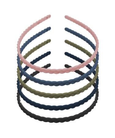 NTRUXZP 2 Pieces Simple Hair Bands Colorful Non-Slip Smooth Plastic Headbands with Teeth Headbands for Sports Jogging Bathing and Makeup for Women and Girls