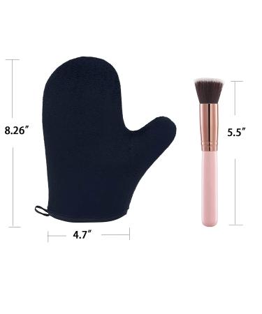 2 Pack Self Tanning Mitt and Brush Set - Sunless Fake Bake Tan Applicator Kit (Black) - Buy Online on SooperMarket.com