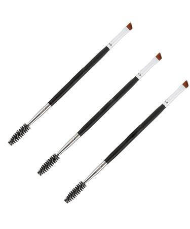3Pcs Dual Brow Brush Set - Portable Professional Dual Headed Angled Eyebrow Brushes for Beauty Room & Travel - Ideal for Precise Eyebrow Application - Buy Online on SooperMarket.com