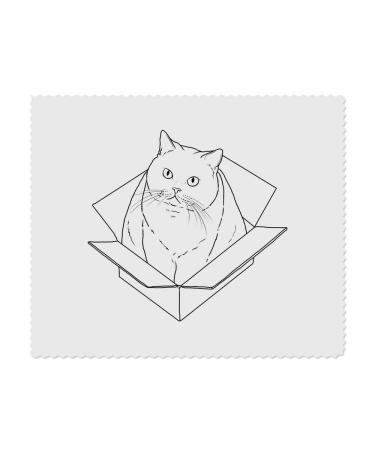 2 x 'Cat In A Box' Microfiber Lens/Eyeglass Cleaning Cloths (LC00021287)
