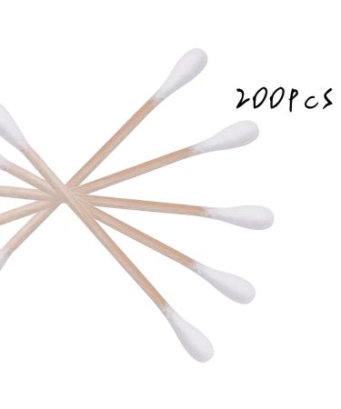 Organic Bamboo Cotton Swabs 200-Pack - Biodegradable Double Round Tipped Q-Tips for Ears & Makeup - Natural & Eco-Friendly - Buy Online on SooperMarket.com