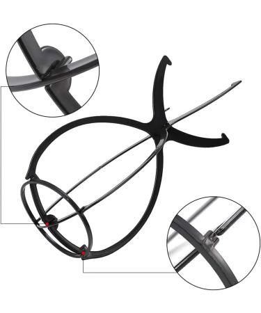 2 Pack Portable Wig Holder Stands - Foldable Short Wig Display for Easy Storage - Black Plastic - Buy Online on SooperMarket.com