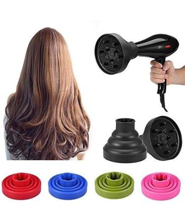 Folding Silicone Hairdryer Diffuser - Professional Salon Styling Tool with Universal Hood Cover (Black) - Buy Online on SooperMarket.com