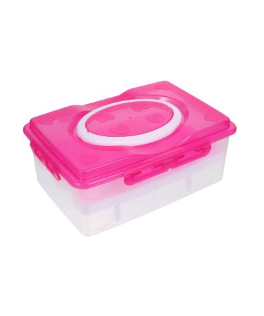 OSALADI Egg Storage Box Folding Tray Refrigerator Egg Trays Egg Carton Protective Box Travel re-usable Rosy 24X16.5X10CM