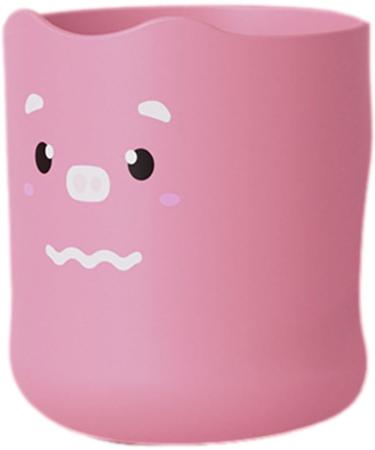 Kids Toothbrush Cup with Handle - 300ml Bathroom Toothbrush Cup Kids Cartoon Unbreakable Toothbrush Cup Adorable Bathroom Accessories for Kids Boys Girls Hixip Little Pink Pig - Buy Online on SooperMarket.com