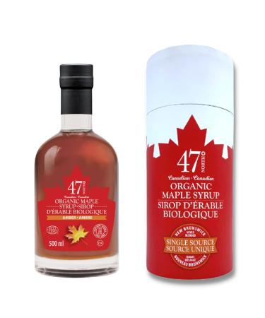 47 North Pure Real Organic Maple Syrup | 500ml Gift Box | Premium Grade A Amber Rich Taste and Velvety Smooth Texture | Perfect Canadian Gift for Holidays Christmas Birthdays