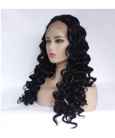 BGHJUE N Black Long Roll Synthetic Wig for Women - Heat Resistant Left Side Part High Density International Shipping - Buy Online on SooperMarket.com