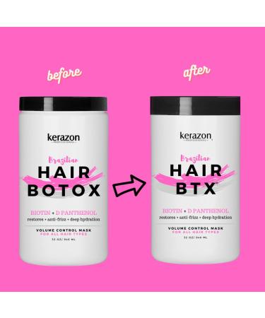 KERAZON Intensive Brazilian Hair Botox Treatment | Thermal Activated Mask for Stronger Volume & Frizz Control | Formaldehyde-Free - Buy Online on SooperMarket.com