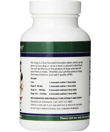 Natural Flea Away Repellent for Dogs and Cats - 100 Chewable Tablets - Buy Online on SooperMarket.com