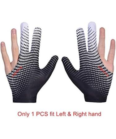 3-Finger Billiard Glove for Men & Women | Pool Cue Glove - Right/Left Hand | Snooker Pool Table Accessory - White - Buy Online on SooperMarket.com
