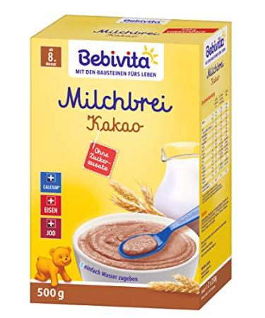 Bebivita Cocoa Milk Porridge for 8+ Months - No Added Sugar (2 x 500g) - International Shipping Available - Buy Online on SooperMarket.com