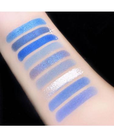 Go Ho 9 Style Blue Eyeshadow Palette Set 5 - Matte & Shimmer Shades for Women & Girls - Waterproof Cool Eye Makeup Palette - Buy Online on SooperMarket.com