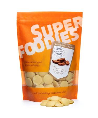 Superfoodies Raw Food Grade Cocoa/Cacao Butter 500G - Organic Natural Wafers - for Baking & Skincare 500 g (Pack of 1)