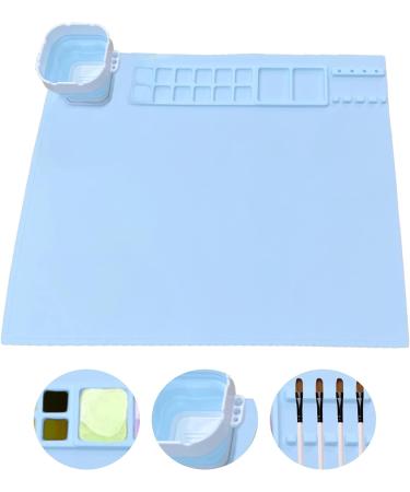Silicone Craft Mat for Resin & Liquid Casting | Non Stick 20x16 Sheet for Art, Painting, Clay & Play | Includes Cleaning Cup | Blue - Buy Online on SooperMarket.com