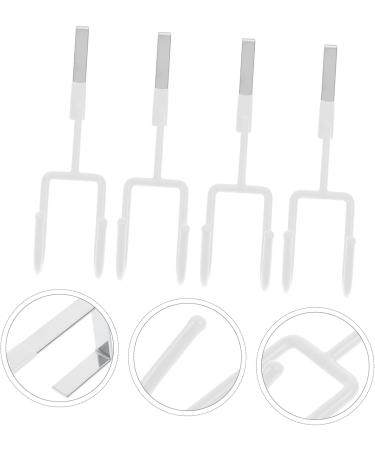 BUGUUYO 4pcs Storage Hooks Closet Hooks for Wall Kitchen Cabinet Coat Hook Door Hook No Punching 19X9X5CM White - Buy Online on SooperMarket.com