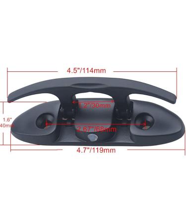 MIZUGIWA 4-1/2 inch Folding Cleat Black Marine Stainless Steel Boat Dock Cleat - 2PCS - Buy Online on SooperMarket.com